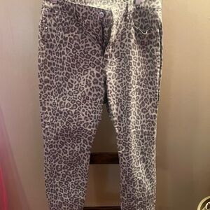 White House Black Market Animal Print Skinny Jeans